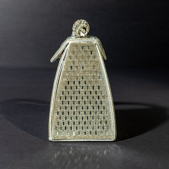 Verano Hill Crystal Pyramid Handbag – Silver Rhinestone Purse - Picture 5 of 5